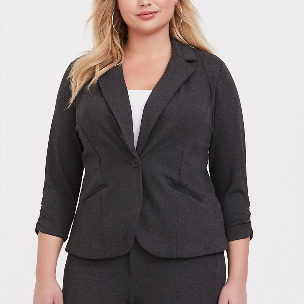 Torrid Charcoal Stretch Blazer EUC